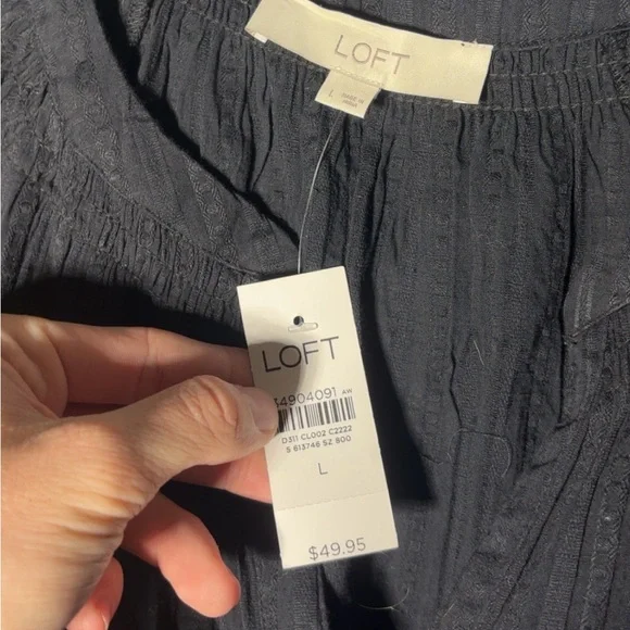 LOFT Flutter Sleeve Button Top Womens Size Large - Picture 5 of 5